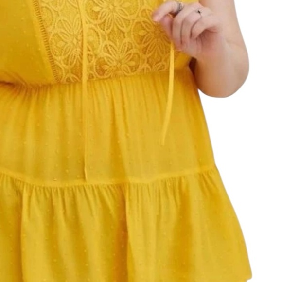 torrid Tops - Torrid Babydoll Swiss flutter sleeve lace top